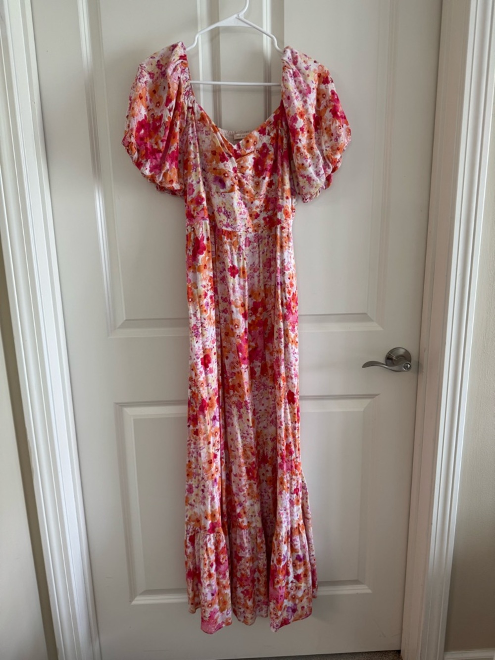 Skies Are Blue Pink Orange Floral Maxi Dress